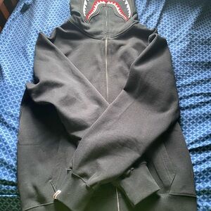 Bape Black Shark Zip Up Sweater